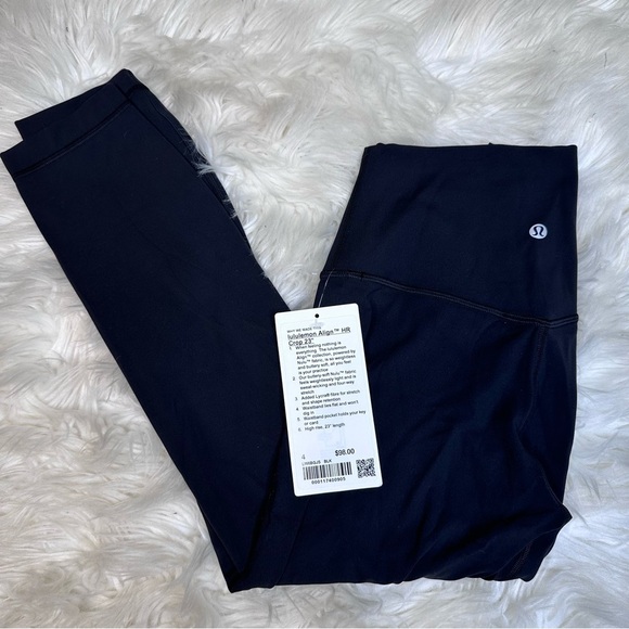 Lululemon align HR crop 23” nwt in color black - Picture 1 of 2